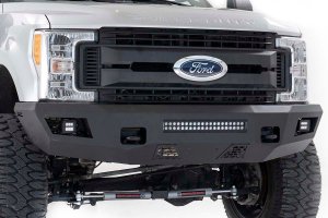 Ford F-350 Super Duty Front Bumper - Rough Country - LED Bumper with Cube and Light Bar - Flat Black - '17-'22 Ford F-350 Super Duty Front Bumper - Rough Country - LED Bumper with Cube and Light Bar - Flat Black - '17-'22